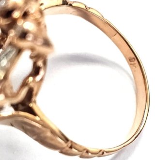Anillo Oro Rosa 9k Topacio Azul