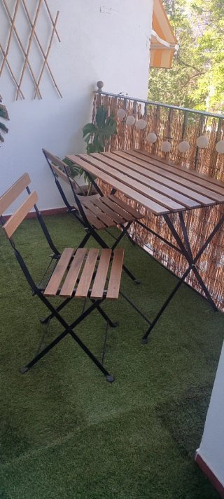Conjunto Mesa y 4 Sillas Exterior Madera