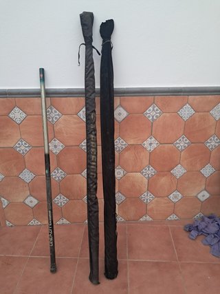 6 Cañas de pesca telescópicas y feeder(+tripode)