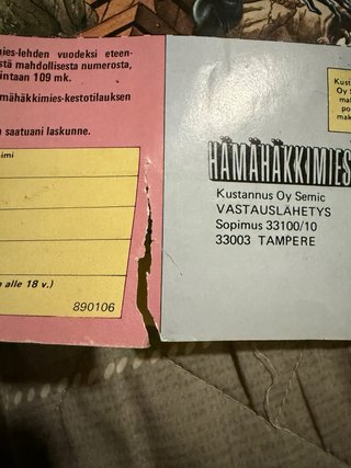 Fumetto Spider-Man in Finlandese - No 1 - 1989