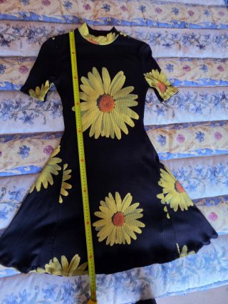 Vestido Desigual flores margaritas negro talla M