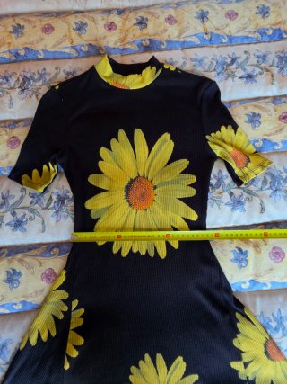 Vestido Desigual flores margaritas negro talla M