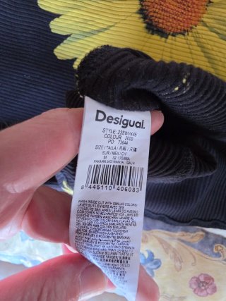 Vestido Desigual flores margaritas negro talla M