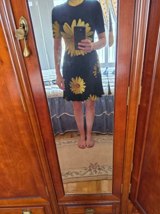 Vestido Desigual flores margaritas negro talla M