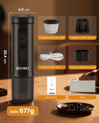 NUEVO Cafetera Portátil BESCOST Espresso USB-C