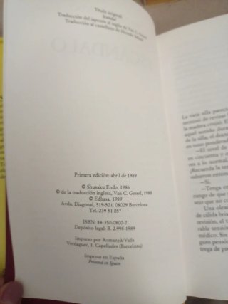 Libro Escándalo,Shusaku Endo