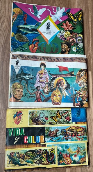 Albunes de cromos antiguos vida y color completos