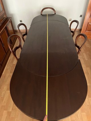 Mesa extensible y 6 sillas de salón