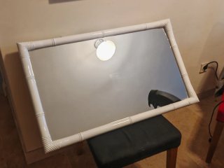 Espejo Pared Bambú Blanco 100x62 cm