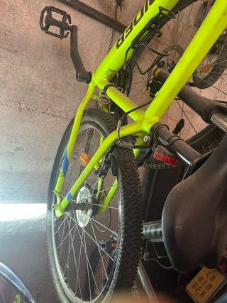 Bicicleta Montaña Verde Neón rokrider decatlón