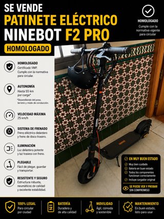 Patinete Eléctrico NINEBOT F2 PRO Homologado