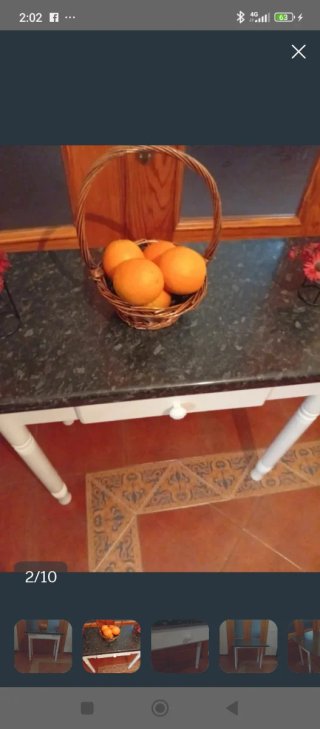 Mesa cocina blanca con encimera  gris marengo