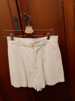 Pantalón corto lino verano beige