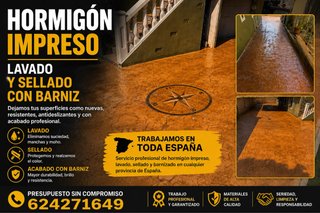 Hormigón Impreso Lavado y Barnizado