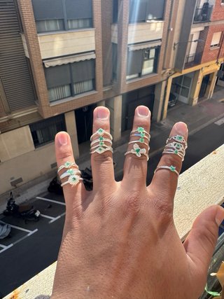 Anillos Plata Esmeralda Colombiana