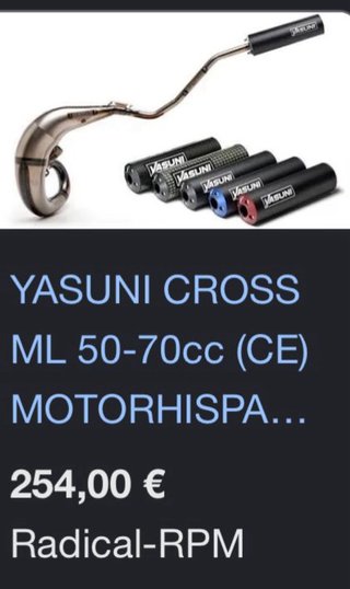 Escape Yasuni homologado AM6 50/70 Salida Arriba
