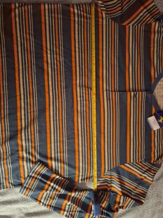 Pijama Hombre Tiras Azul Naranja Talla L