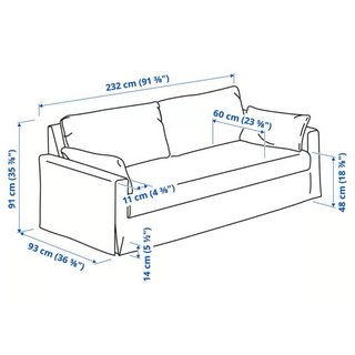 Sofá 3 plazas Ikea HYLTARP Gransel Natural