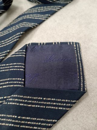Corbata Loewe Azul Marino Rayas Vintage Retro