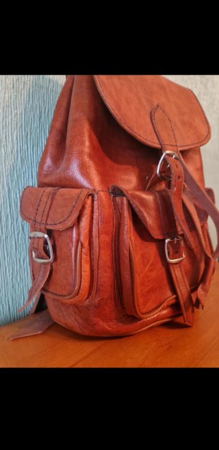Mochila de Piel Artesanal Marrón