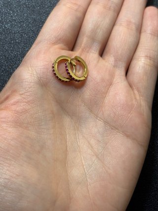 Pendientes Aro Fossil Fucsia