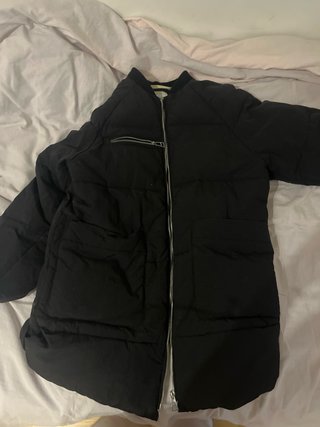 Abrigo largo negro Zara T.13-14