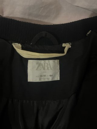 Abrigo largo negro Zara T.13-14