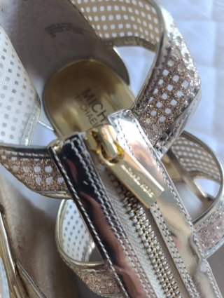 Sandalias Michael Kors Cuña Doradas Talla 37