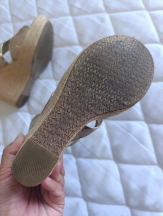 Sandalias Michael Kors Cuña Doradas Talla 37