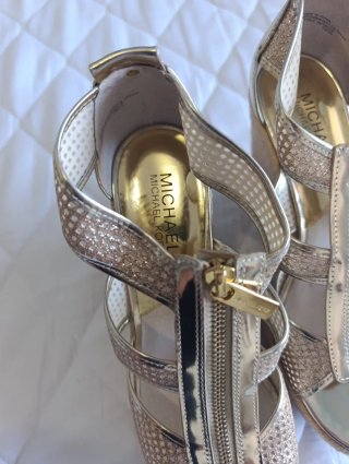 Sandalias Michael Kors Cuña Doradas Talla 37