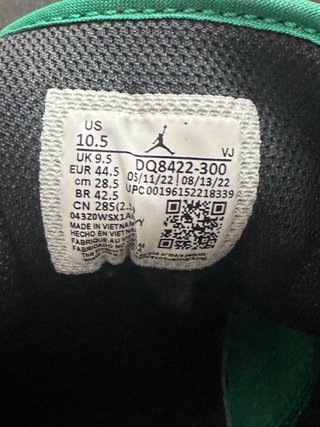 Nike Jordan 1 Low Verde Nero Giallo 44.5