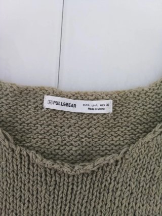 Camiseta tirantes Pull&Bear verde talla L