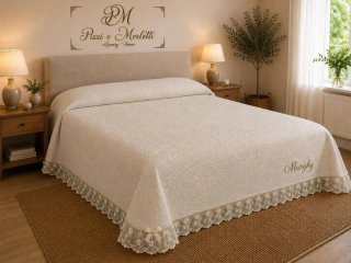 Copriletto Pizzi e Merletti beige/bianco