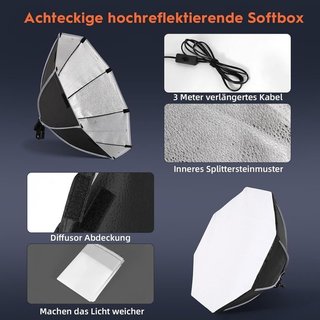 Softbox octogonal 50 cm trípode LED NUEVO