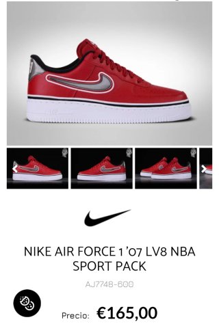 Nike Air Force 1'07 LV8 NBA Sport Rojo