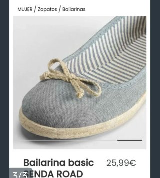 Manoletinas Senda tela gris talla 37