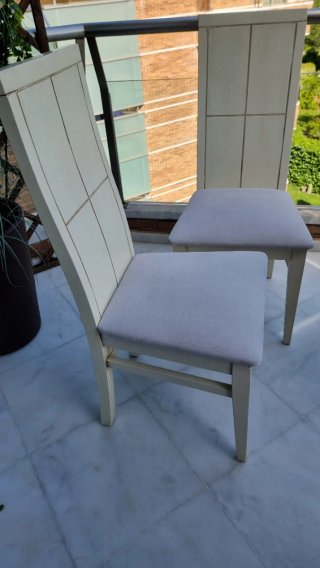 6 Sillas Mystic Beige/Blanco