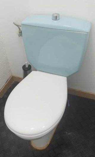 Taza de baño Roca blanca y azul
