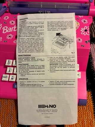 Macchina da scrivere Barbie vintage