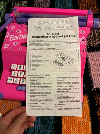 Macchina da scrivere Barbie vintage