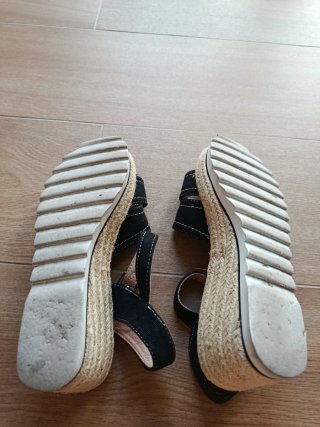 Sandalias cuña negras talla 39
