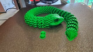Serpiente articulada 3D verde