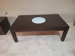 Mesa de centro madera y cristal