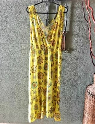 Vestido largo estampado desigual