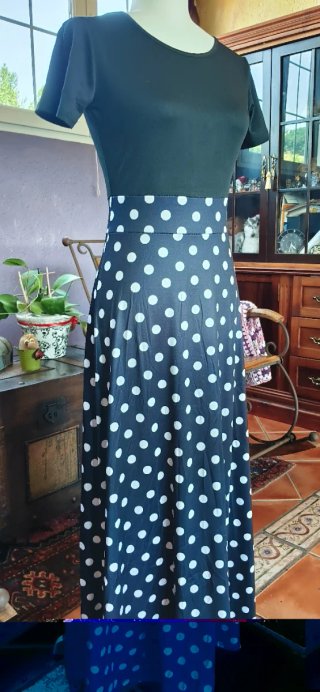 Vestido largo lunares mujer