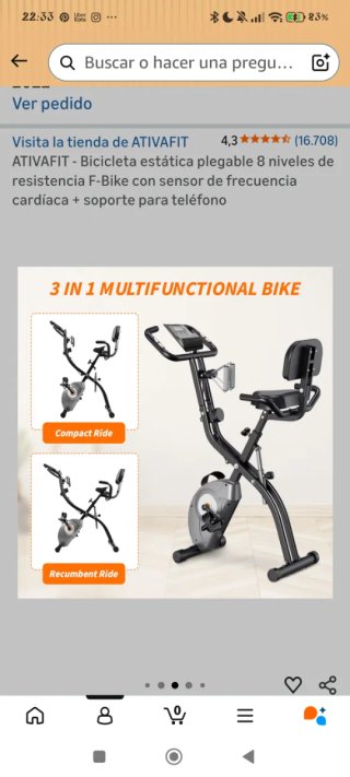 Bicicleta estática plegable ATIVAFIT