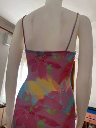 Vestido floral Y2K tirantes fruncido