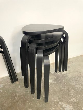 Taburetes Triangulares Ikea Madera Negra