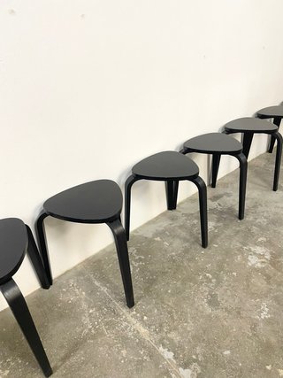 Taburetes Triangulares Ikea Madera Negra