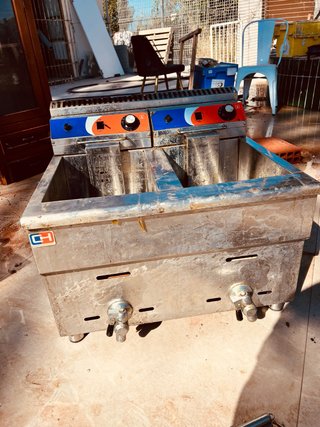 Freidora a gas doble industrial